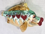 December Diamonds Kiss My Bass Ornament Handpainted Glass Fish 5. Fixed Price $19.99.