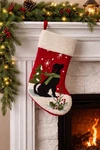 Glitzhome Dog Hooked Christmas Stocking, Black Lab, Winter Scene, 17" Long Nwt. Fixed Price $24.00.
