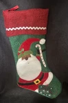 Prima Creations Santa W/candy Cane Felt Christmas Stocking. Fixed Price $16.50.