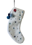 Wondershop Target White Blue Stars Faux Fur Fleece Christmas Stocking Pom. Fixed Price $19.99.