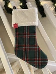 Wondershop Target Green Red Plaid Christmas Stocking White Faux Fur Cuff 18". Fixed Price $19.99.