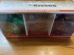 Godinger Hershey Kisses Crystal Ornament Set Red, Green, Clear Iconic Candy. Fixed Price $19.99.