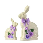 Regency White Chocolate Bunny Momma & Baby Set With Pansies MT26620. Fixed Price $51.84.