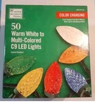 Home Accents Holiday 50 Warm White To Multi-colored C9 Led Lights. Fixed Price $24.99.