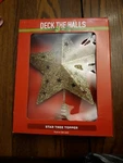Deck The Halls Christmas Gold Star Tree Topper. Fixed Price $5.00.