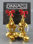 Nwt Vintage Pinnacle Christmas Dangle Earrings Red Enamel Bow Jingle Bells. Fixed Price $10.13.