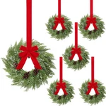 6 Pcs Small Christmas Norfolk Wreaths 15 Inch Kitchen Cabinet Mini .... Fixed Price $59.77.