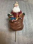 Vintage Hallmark Santa With Toy Bag Christmas Stocking Hanger Holder No Box. Fixed Price $15.00.