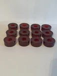 Set Of 12 Crate & Barrel Round Red Glass Taper Candle Holders 379-808. Fixed Price $25.95.