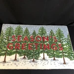 St. Nicholas Square Seasons Greetings Accent Rug Doormat Christmas Decoration V. Fixed Price $15.40.