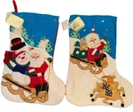 Dandee 3D Christmas Stockings (2) 17" Snowman Santa Claus. Fixed Price $12.99.