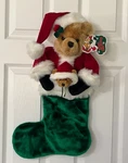 Costco Plush Bear Christmas Stocking Santa Outfit With Baby Holiday Decor. Fixed Price $35.00.