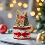 Bethany Lowe Christmas Retro Ruby Reindeer On Box TL4379. Fixed Price $58.00.