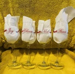 Martha Stewart 'holiday Garden' Set 4 Clear Wine Glass Red Bow Ribbon Christmas. Fixed Price $24.99.