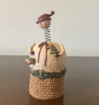 Rare Vhtf Blossom Bucket Snowman Basket Bobble Head Figurine Robin Betterley. Fixed Price $39.95.