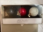 Jason Wu Ornament Designer Glass Christmas Balls Holiday Set Of 3 Gold Bottom. Fixed Price $15.00.