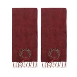 St. Nicholas Square 2-PC. Embroidered Wreath Hand Towel Set Traditional Nwt. Fixed Price $16.99.
