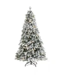 Nearly Natural 5FT. Flocked Vermont Mixed Pine Artificial Christmas Tree. Fixed Price $139.00.