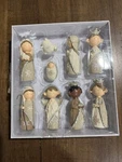 Raz Imports Nativity Faux Knit Resin Figures 4 Christmas 9 Piece Set Nib!. Fixed Price $35.00.