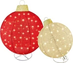 Hoyechi 2PC Lighted Pop-up Outdoor Christmas Ornament Set Holiday Red+gold. Fixed Price $155.99.