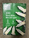 Home Accents Holiday 100 Warm White Mini Led String Lights With Green Wire. Fixed Price $11.99.
