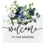 Wedding Flower Swag Dusty Blue Artificial Welcome Sign Floral Rose. Fixed Price $39.68.