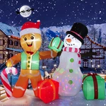 6 Ft Christmas Decorations Outdoor Inflatables Gingerbread Snowman Blow Up Y. Fixed Price $63.99.