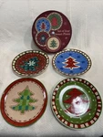 Santa Workbench Set Of 4 Dessert / Salad Plates 8 Christmas Trees. Fixed Price $19.95.
