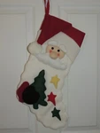 Santa Claus Christmas Stocking White 3D Tree Star 21" Prima Creations Toys-r-us. Fixed Price $19.99.