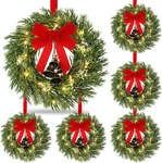 12" Pre-lit Mini Christmas Wreaths With Led Lights & Bells 6 Pack. Fixed Price $103.99.