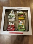 Peanuts Snoopy Christmas Set Of Blown Glass 2024. Fixed Price $55.00.