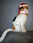 2024 Wondershop Cat Shaped Christmas Throw Pillow Faux Shearling Ivory Kitty. Fixed Price $15.00.