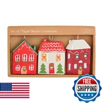 Mud Pie Paper Mache Home Christmas Ornament Set, 3 1/2" X. Fixed Price $38.35.