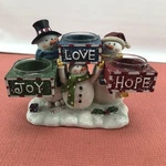 Yankee Candle Christmas Snowman 3 Tea Light Holder Holly Joy Love Hope Euc. Fixed Price $20.22.