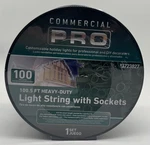 Gemmy Commercial Pro 100 E17 Base Christmas Light String With Sockets Heavy-duty. Fixed Price $49.99.