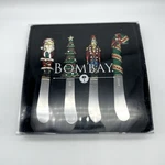 Bombay Enamel & Crystal Christmas Pate Butter Spreaders Knives 4 Piece Set. Fixed Price $25.00.