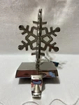 Kurt Adler-shiny Silver Metal 3-D Spinning Snowflake-christmas Stocking Hanger. Fixed Price $19.99.