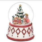 Nib Dogs Around The Christmas Tree Musical Glitterdome Snowglobe 100MM. Fixed Price $57.99.