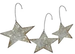 Pbk Christmas Decor - Galvanized Tin Metal Prim Star Ornament 15PC Set. Fixed Price $16.95.