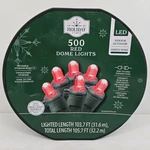 Holiday Time 500 Red Dome Led Lights Green Wire 103.7 Ft. Fixed Price $30.95.