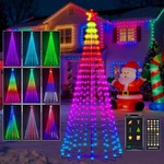 8FT Lighted Outdoor Christmas Tree, 340 Led Smart Cone Music Sync Rgb F.... Fixed Price $232.49.