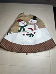 Farmhouse Christmas Tree Skirt Snowman Family Beige Red Plaid Border 43. Fixed Price $25.00.