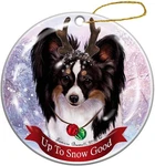 Holiday Pet Gifts Tricolor Papillon Dog Porcelain Christmas One Size, Brown. Fixed Price $26.99.
