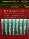 Kurt S. Adler Led Icicle Light Set 10 Indoor Outdoor Nib Straight Line String. Fixed Price $20.00.