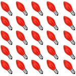 Goothy 25 Pack Red Led Christmas Light Bulb, C7-E12 Base,. Fixed Price $21.72.
