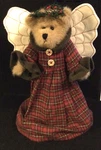 Boyds Bear Merry Beth Angelwish Christmas Tree Topper Plaid Flannel Dress. Fixed Price $28.00.