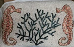 Coastal Collection 12 X 18 Coral Seahorse Ocean Beaded Lumbar Throw Pillow New. Fixed Price $49.99.