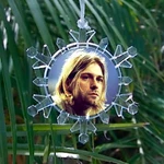 Kurt Cobain Snowflake Colored Blinking Light Holiday Christmas Tree Ornament. Fixed Price $17.99.
