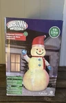 Gemmy Airblown Inflatable Iridescent Snowman Led 9 Ft 2.74 Tall New Box. Fixed Price $49.99.