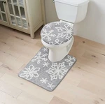 St. Nicholas Square Snowflake Toilet Lid Cover & Mat Set, Winter Bathroom. Fixed Price $25.00.